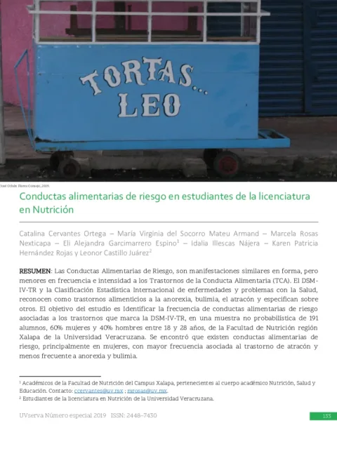 Conformidad con roles femeninos y conductas alimentarias inadecuadas en estudiantes de danza