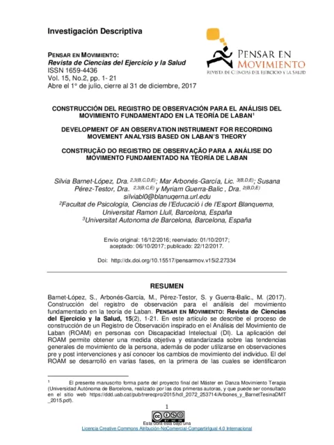 Construcción del registro de observación