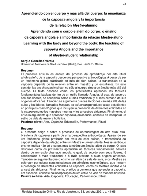 La enseñanza afronta el cuerpo