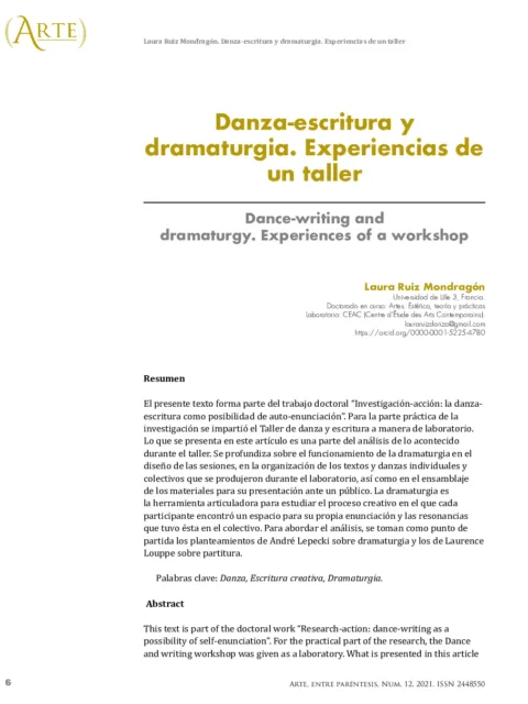 Entre danza y escritura