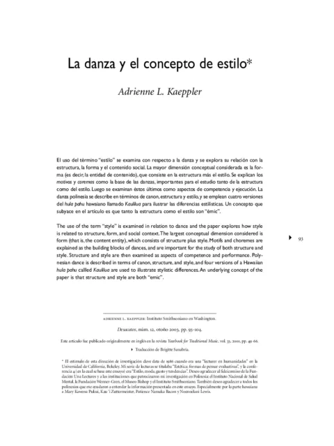 El estilo primitivo y la materia informe en la danza