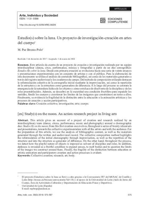 Estudio(s) sobre la luna