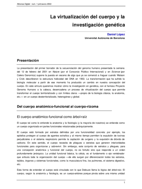 La virtualización del cuerpo