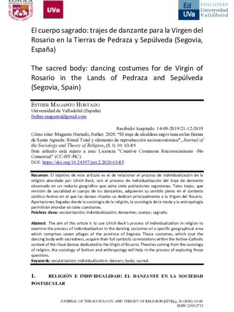 El autoreconocimiento del danzante