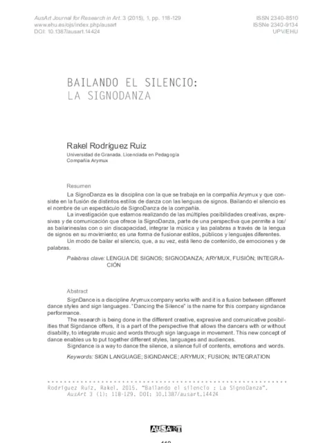 Bailando el silencio