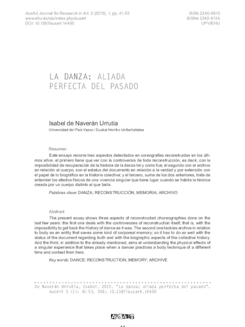 La danza: aliada perfecta del pasado