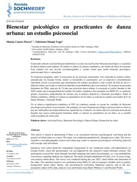 Danza, virtudes humanas y bienestar psicológico