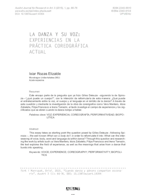 La danza y su voz