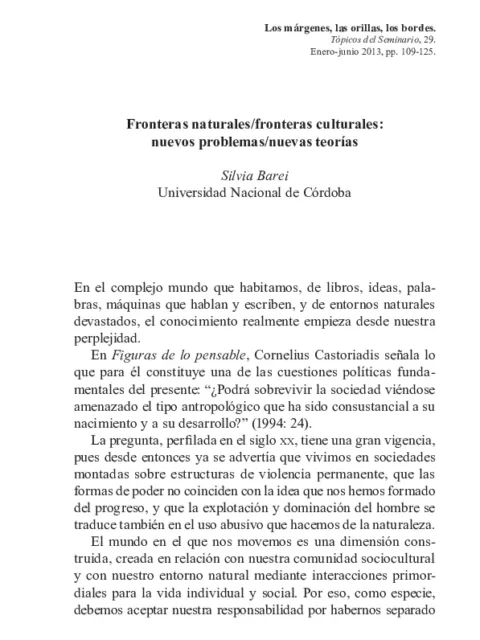 Fronteras y puentes culturales