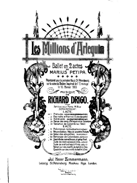 “Les Millions d’Arléquin”, un ballet de Marius Petipa