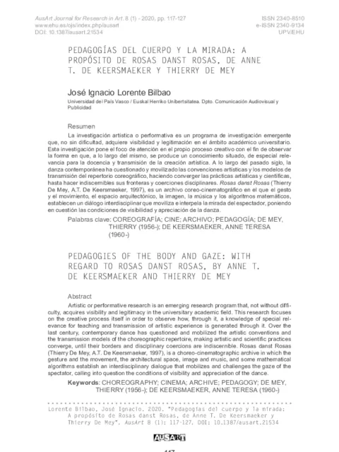 Pedagogías del cuerpo y la mirada