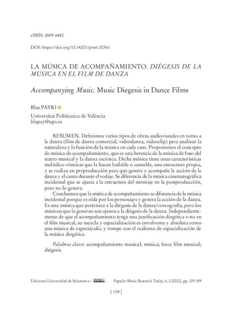 La música de acompañamiento