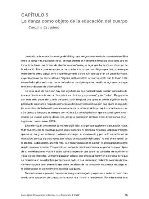 La danza como objeto de la educación del cuerpo