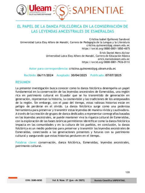 El papel de la danza folclórica en la conservación de las leyendas ancestrales de Esmeraldas