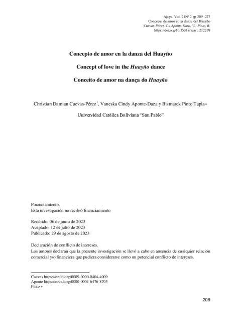Concepto de amor en la danza del Huayño
