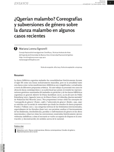 ¿Querían malambo? Coreografías y subversiones de género sobre la danza malambo en algunos casos recientes