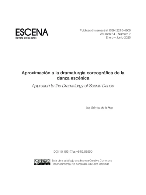 Aproximación a la dramaturgia coreográfica de la danza escénica