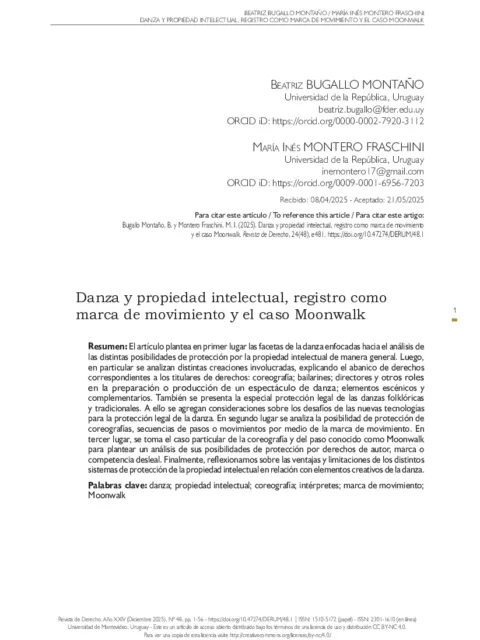 Danza y propiedad intelectual, registro como marca de movimiento y el caso Moonwalk