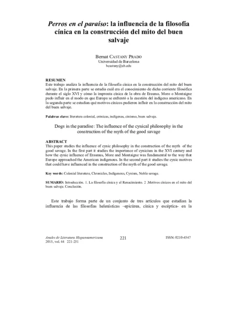 El estilo primitivo y la materia informe en la danza. El mito del salvaje y la escenografía rústica