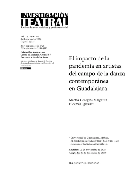 La configuración del campo artístico de la danza contemporánea en Guadalajara (1995-2019)