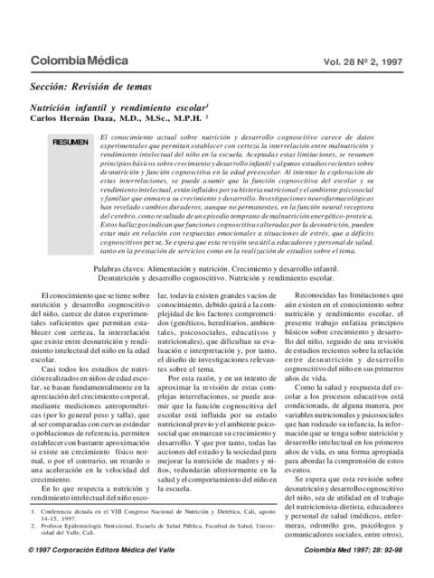Neurociencia, nutrición y rendimiento artístico