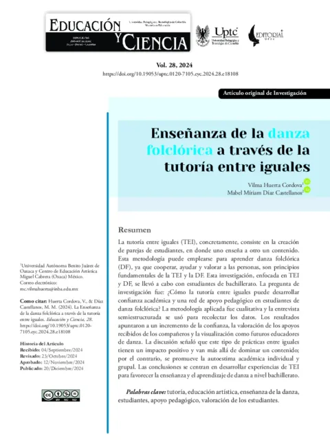 Enseñanza de la danza folclórica a través de la tutoría entre iguales