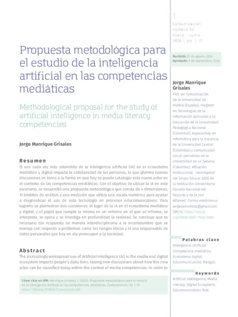 Experimentación metodológica en comunicación con inteligencia artificial y danza contemporánea
