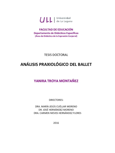 Análisis praxiológico del ballet,