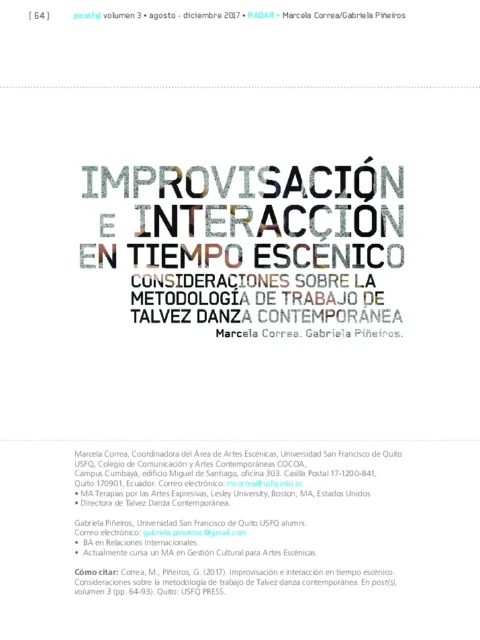 Piensos sobre la danza contemporánea