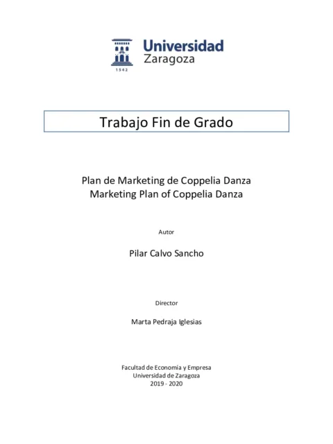Plan de Marketing de Coppelia Danza