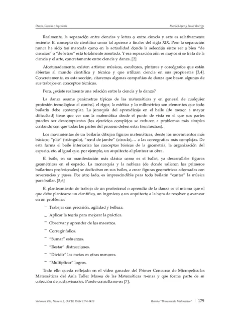 Juegos y rarezas matemáticas. Danza, ciencia e ingeniería