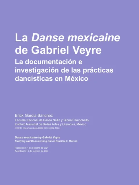 La «Danse mexicaine» de Gabriel Veyre. La documentación e investigación de las prácticas dancísticas en México