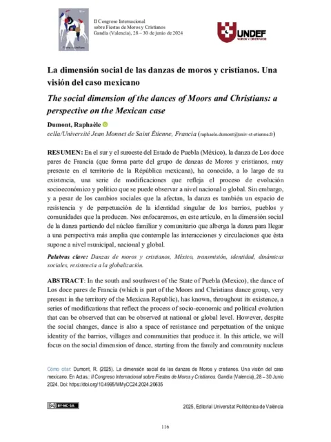 La dimensión social de las danzas de moros y cristianos. Una visión del caso mexicano