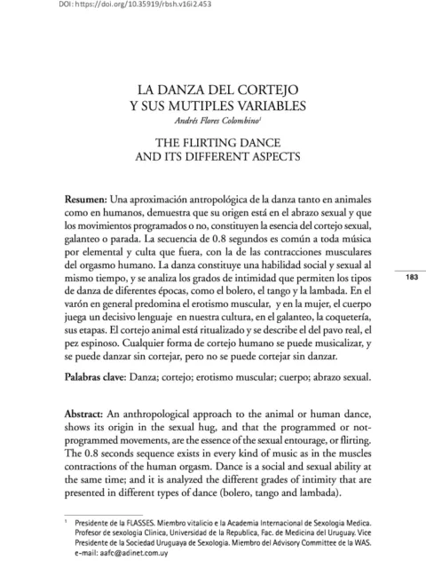 LA DANZA DEL CORTEJO Y SUS MUTIPLES VARIABLES
