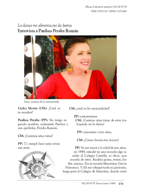 La danza me alimenta,me da fuerza Entrevista a Paulina Peralta Román