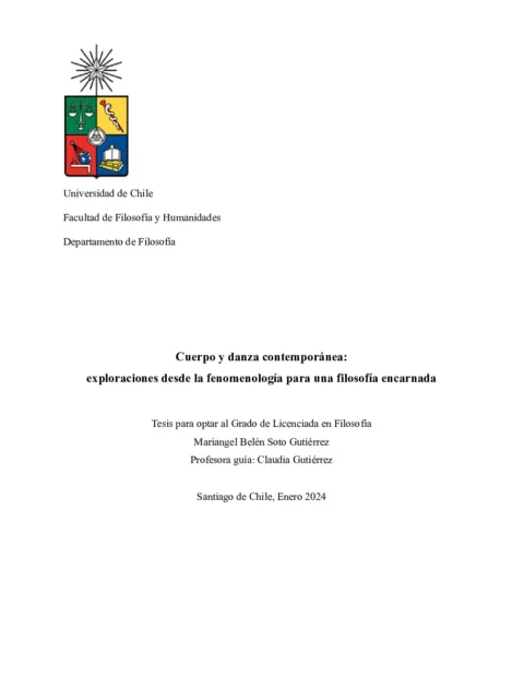 Cuerpo y danza contemporánea: exploraciones desde la fenomenología para una filosofía encarnada