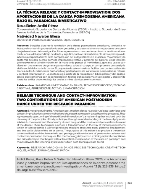 técnica release y contact-improvisation
