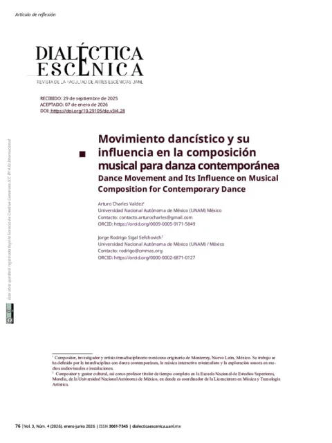 Movimiento dancístico y su influencia en la composición musical para danza contemporánea