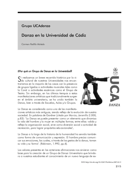 Grupo UCAdanza. Danza en la Universidad de Cádiz
