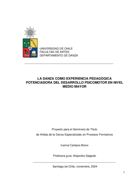 La danza como experiencia pedagógica potenciadora del desarrollo psicomotor en nivel medio mayor