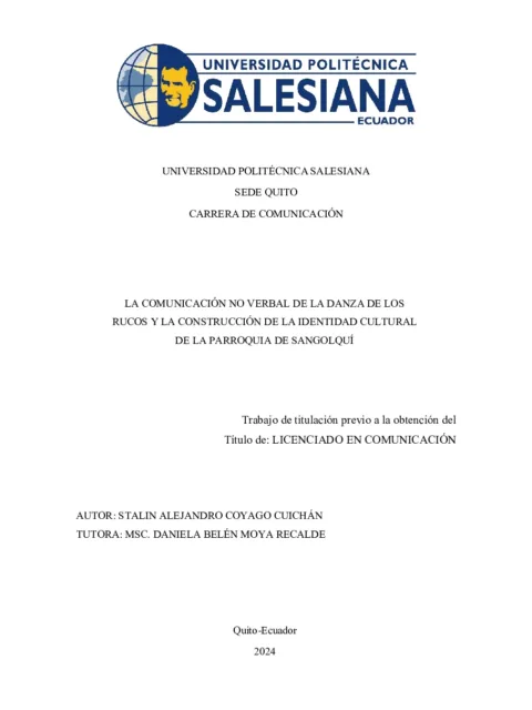 La comunicación no verbal de la danza de los rucos y la construcción de la identidad cultural de la parroquia de Sangolquí