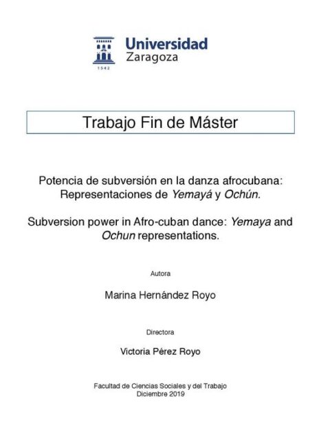 Potencia de subversión en la danza afrocubana