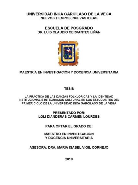 Práctica de las danzas folklóricas y la identidad institucional e integración cultural en los estudiantes del primer ciclo