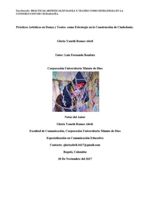 Prácticas artísticas en danza y teatro como estrategia en la construcción de ciudadanía