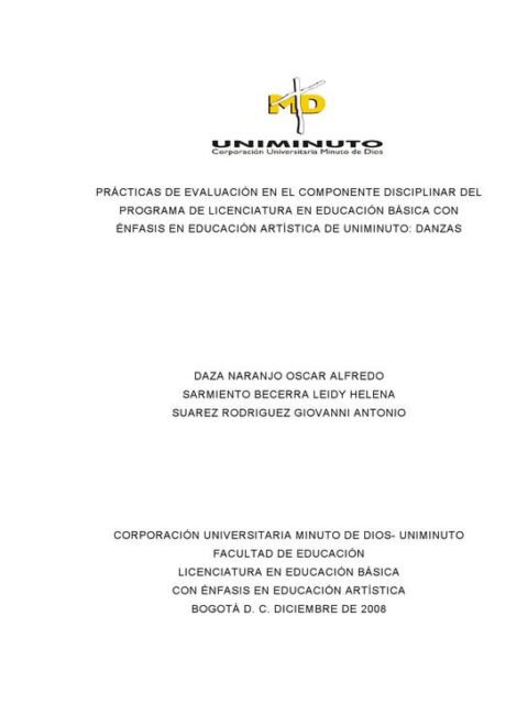 Prácticas de evaluación en el componente disciplinar del programa de licenciatura en educación básica con énfasis en educación artística