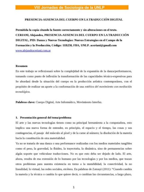 Presencia-ausencia del cuerpo en la traducción digital