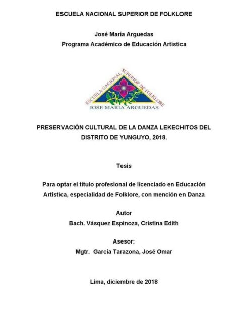 Preservación cultural de la Danza Lekechitos del Distrito de Yunguyo, 2018