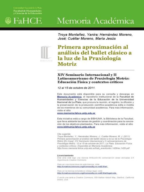 Primera aproximación al análisis del ballet clásico a la luz de la Praxiología Motriz