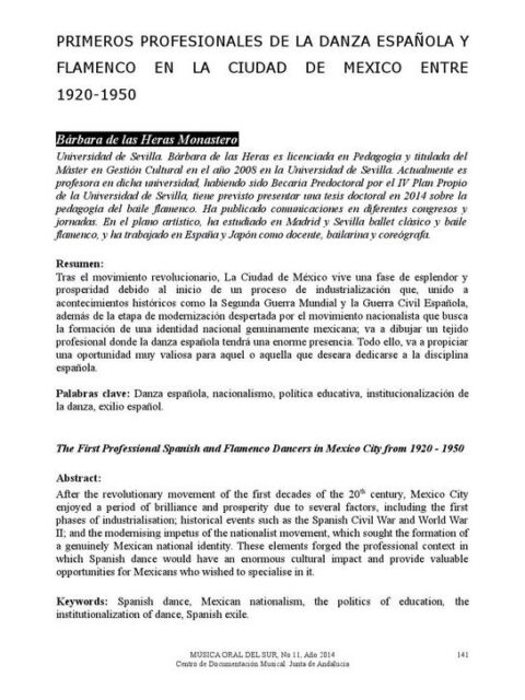 Primeros profesionales de la danza española y flamenco