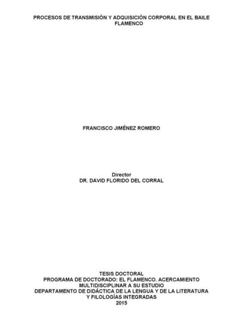 Proceso de transmisión y adquisición corporal en el baile flamenco